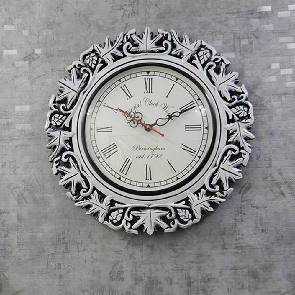 Scott White Engineered Wood Round Wall Clock