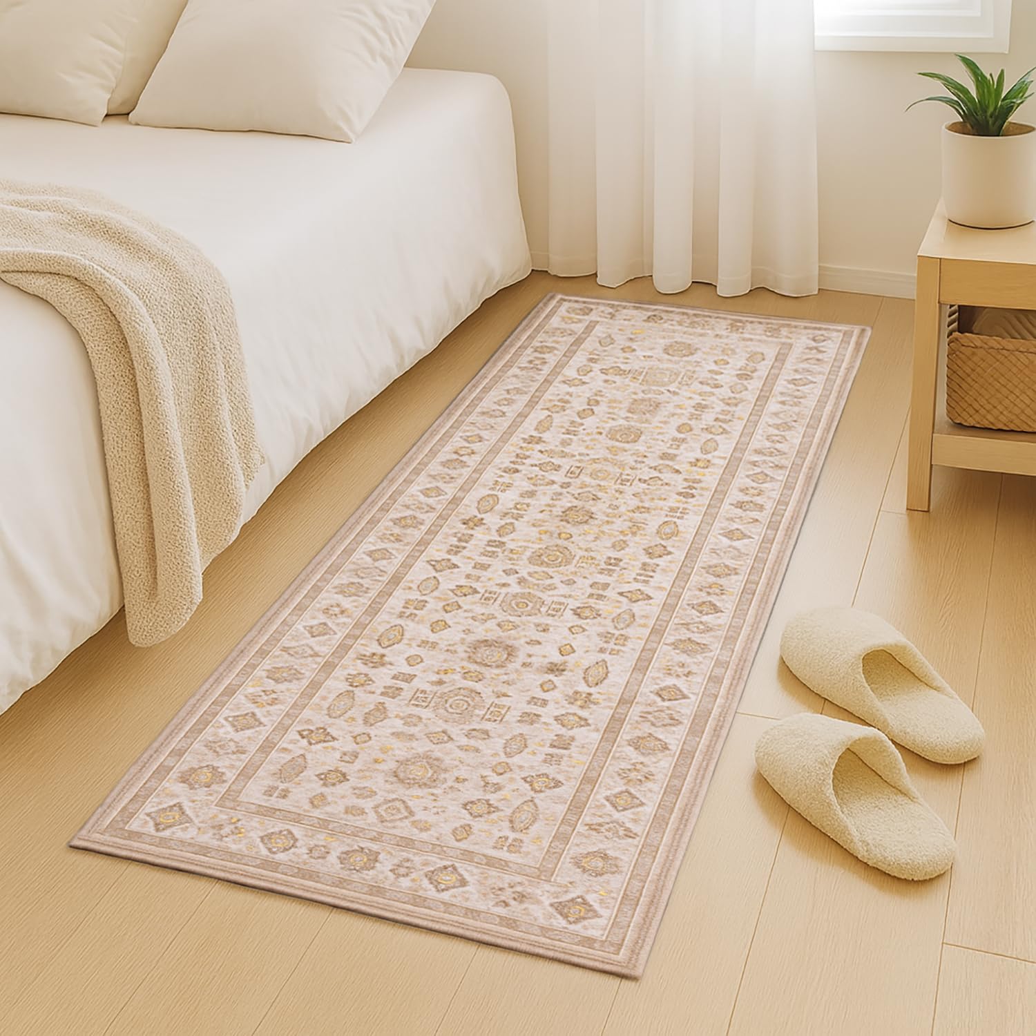 Luxe Home Polyester Golden Dusk Runner(2x5 Feet, Multicolor, TPR)