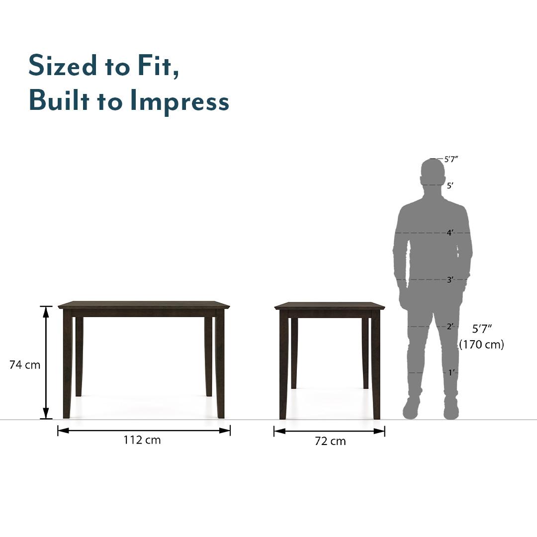 Ava 4 Seater Dining Table In Umber Walnut Finish