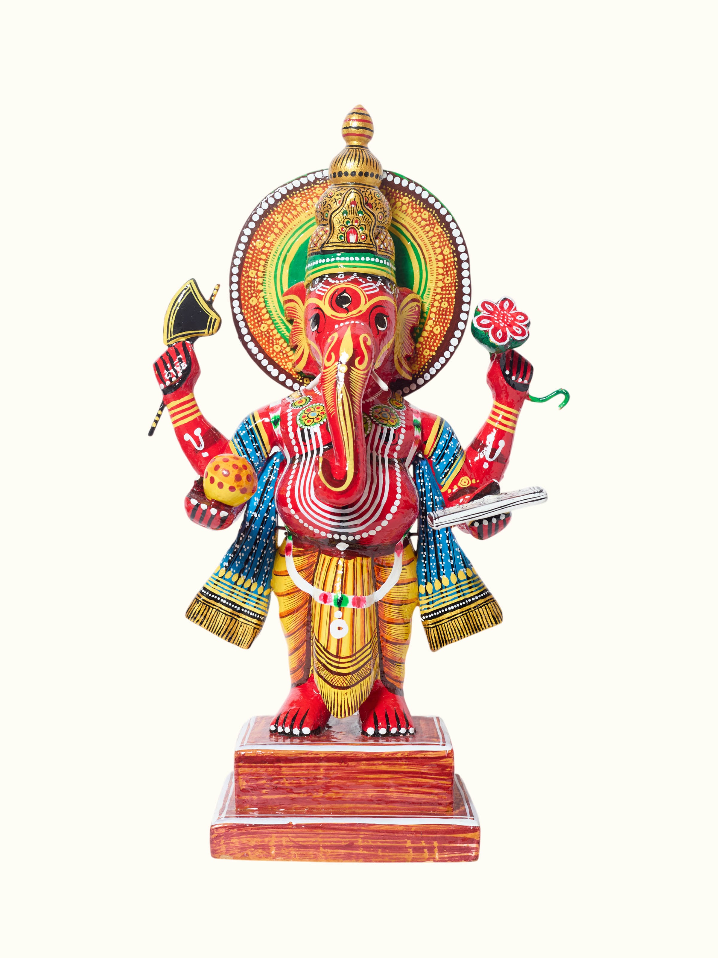 Wooden Standing Ganesha Idol