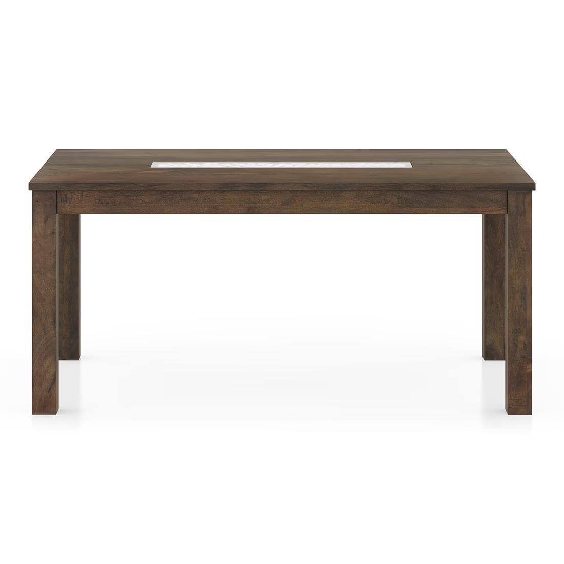 Brighton Xl 6 Seater Dining Table, Finish - Danish Walnut with Reed Dining Chair Set