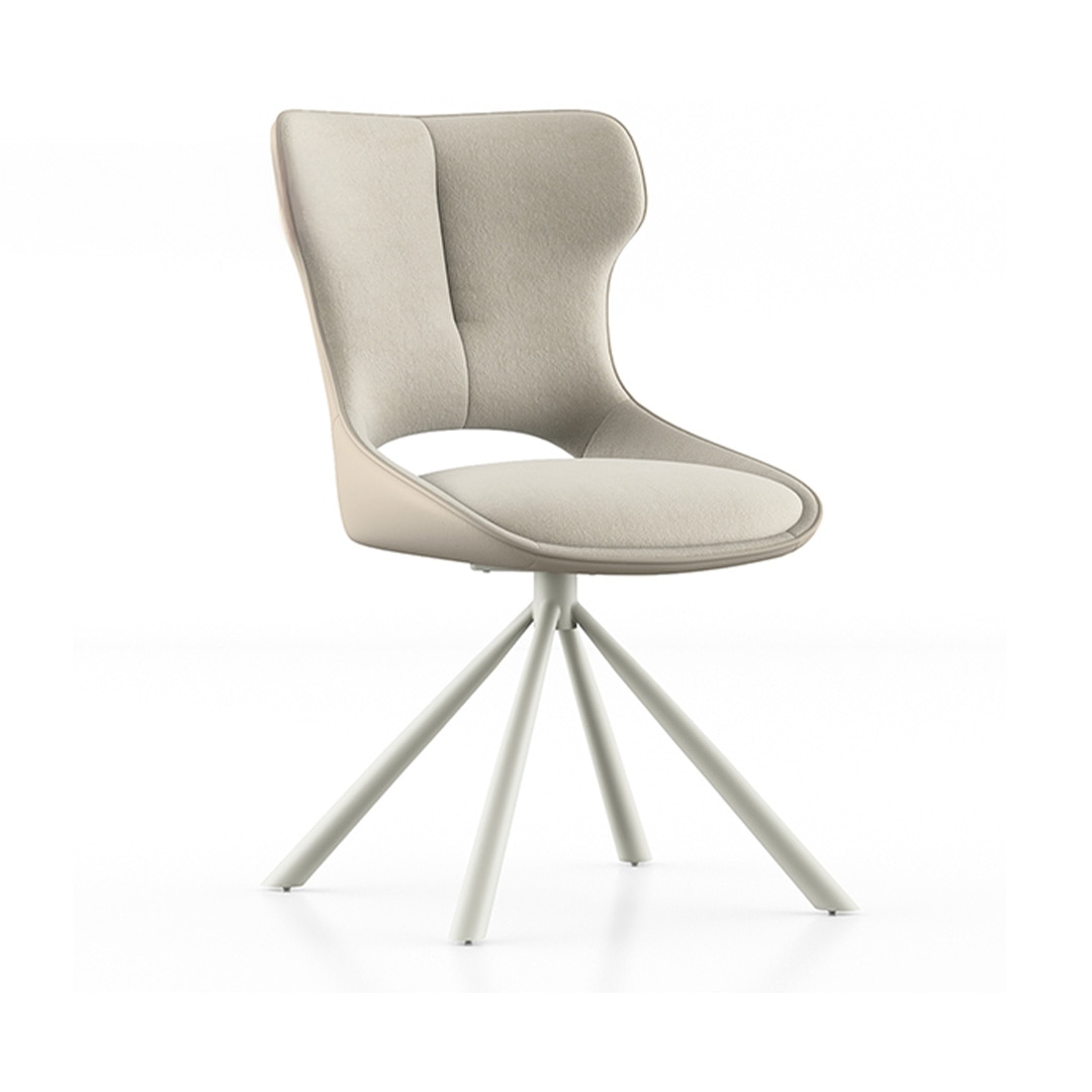 Rosen 6 Seater Chinese Dining Table With Set Of 6 Tulip Dining Chairs (Colour- Beige, Finish- White & Cream)