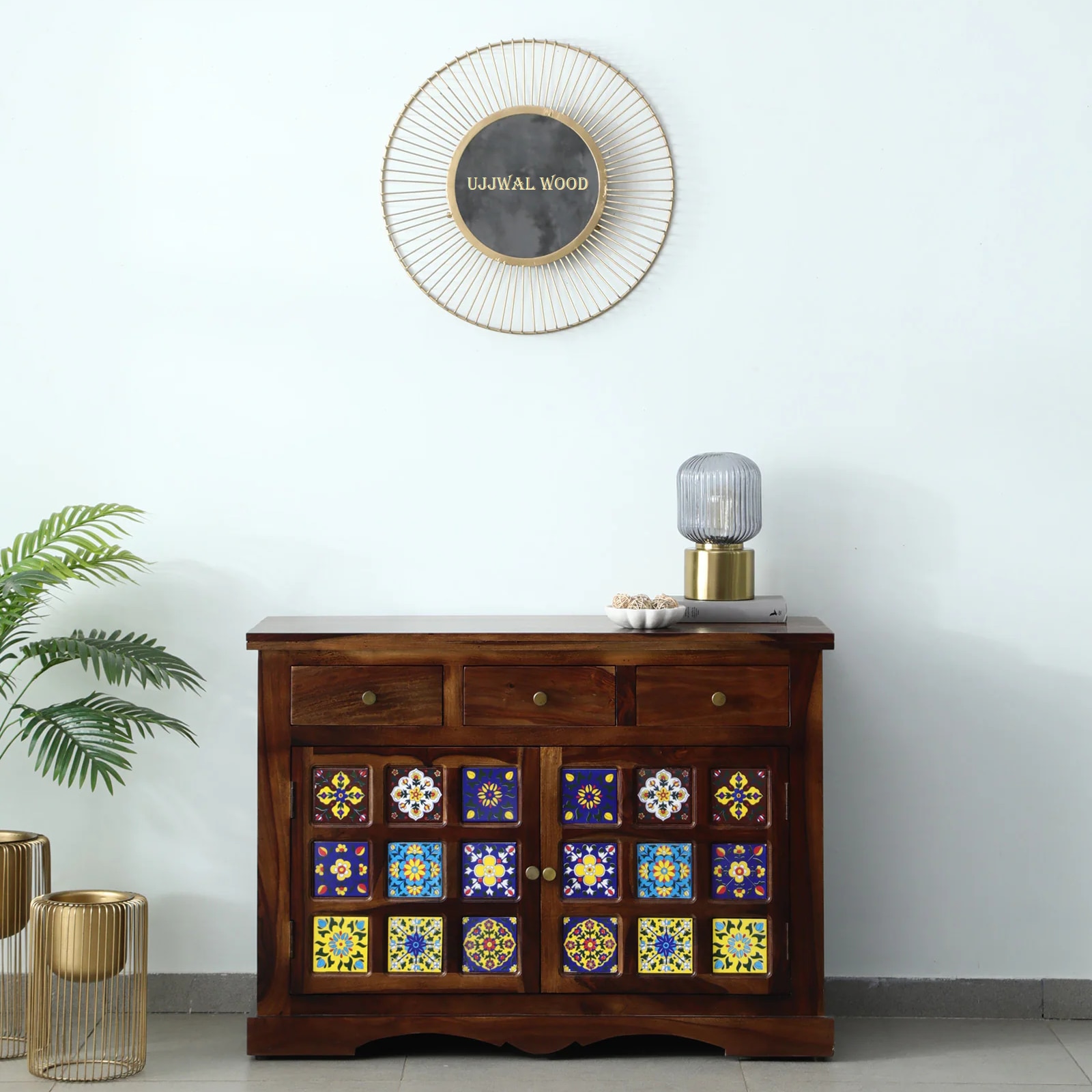 Sheesham Wood Sideboard In Provincial Teak - Ujjwal Wood