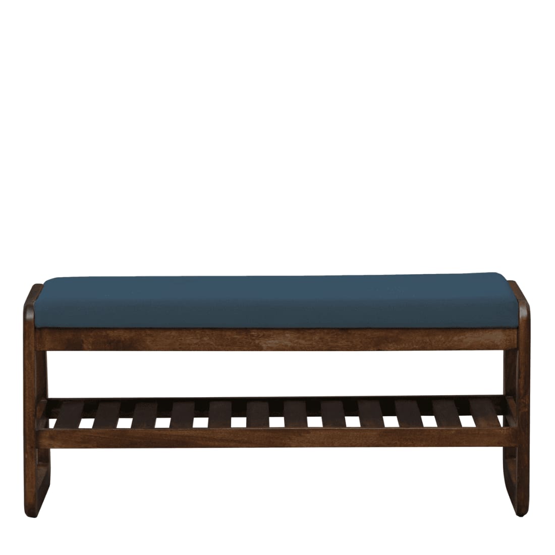 Viken Solid Wood Shoe Rack with Seating in Walnut Brown finish