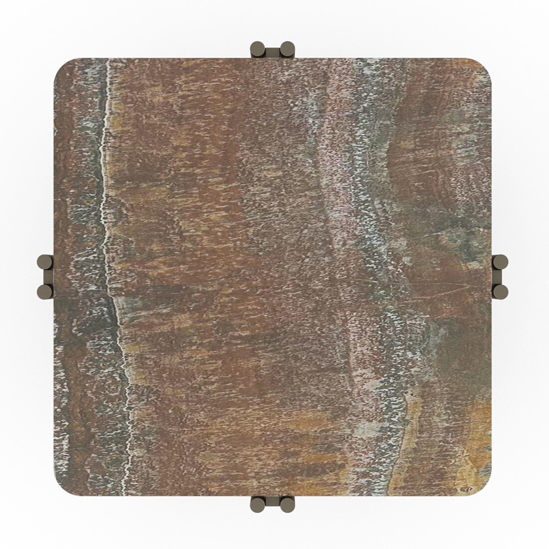Paloma Marble Side Table in Jupiter Rust Spanish Ceramic Finish