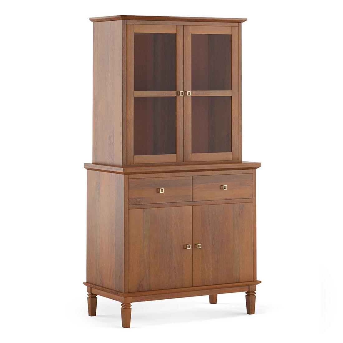 Malabar Solid Wood Sideboard in Amber Walnut Finish