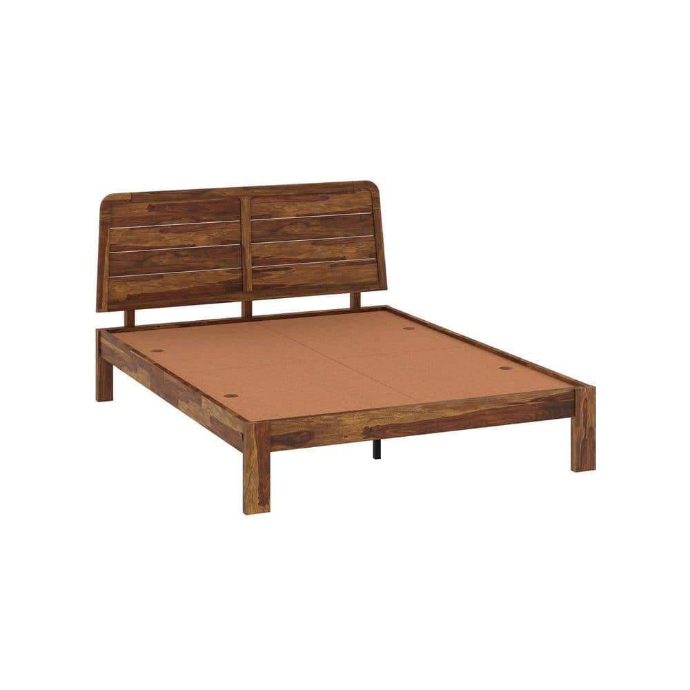 Samriddh Solid Wood Queen Size Non Storage Bed In Provincial Teak Finish