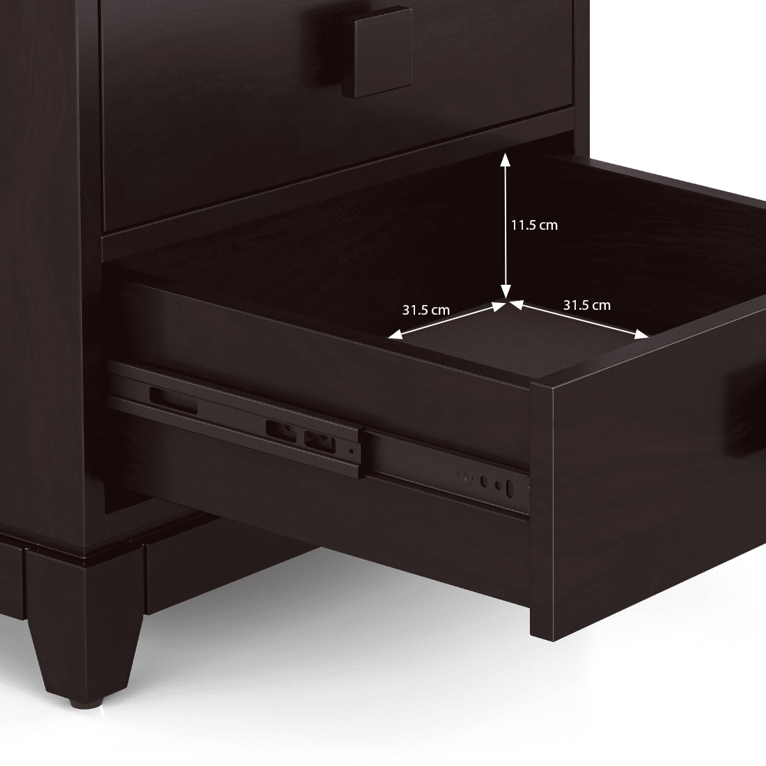 Magellan Solid Wood Bedside Table in Mahogany Finish