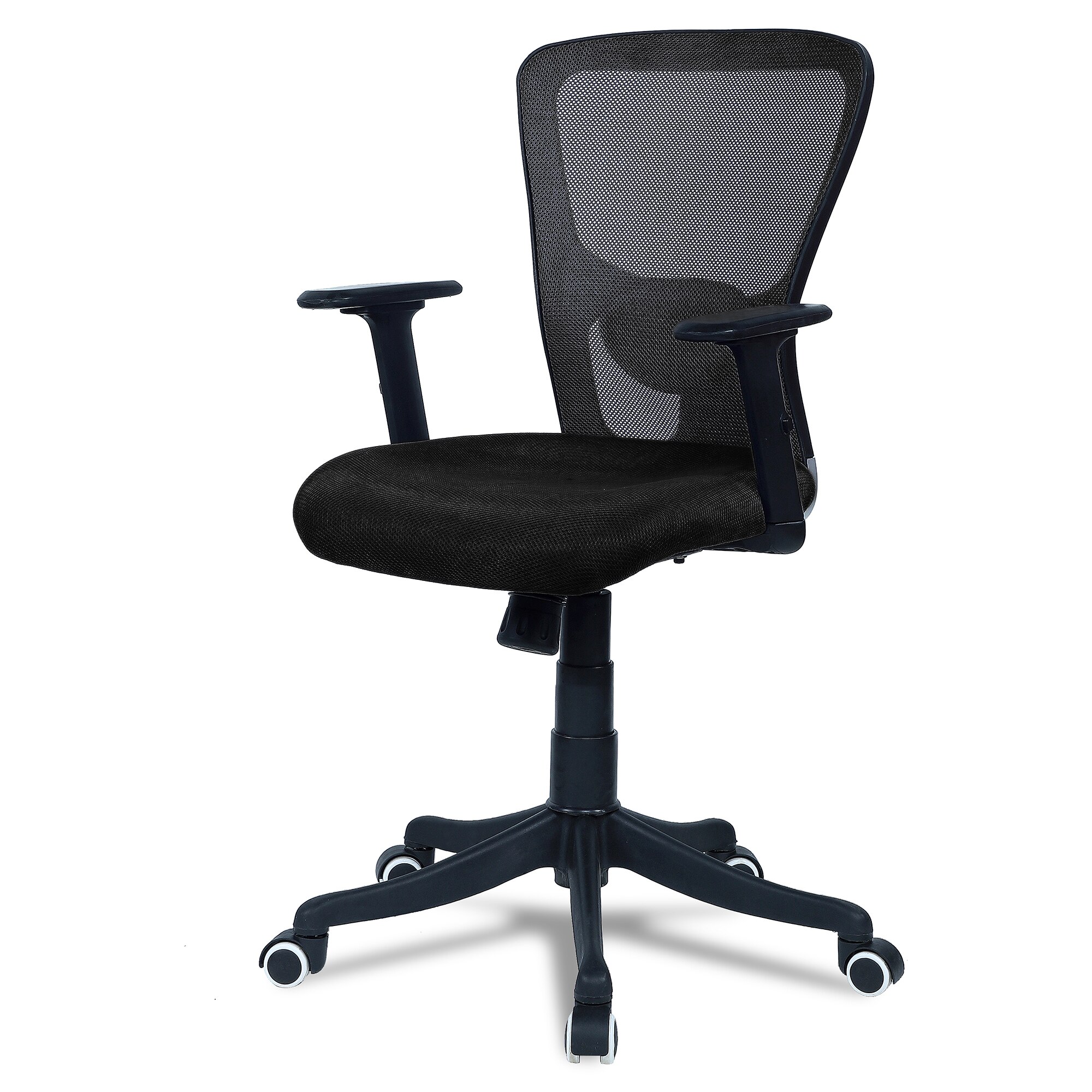 Peacifice Mid Back Ergonomic Chair in Black Colour