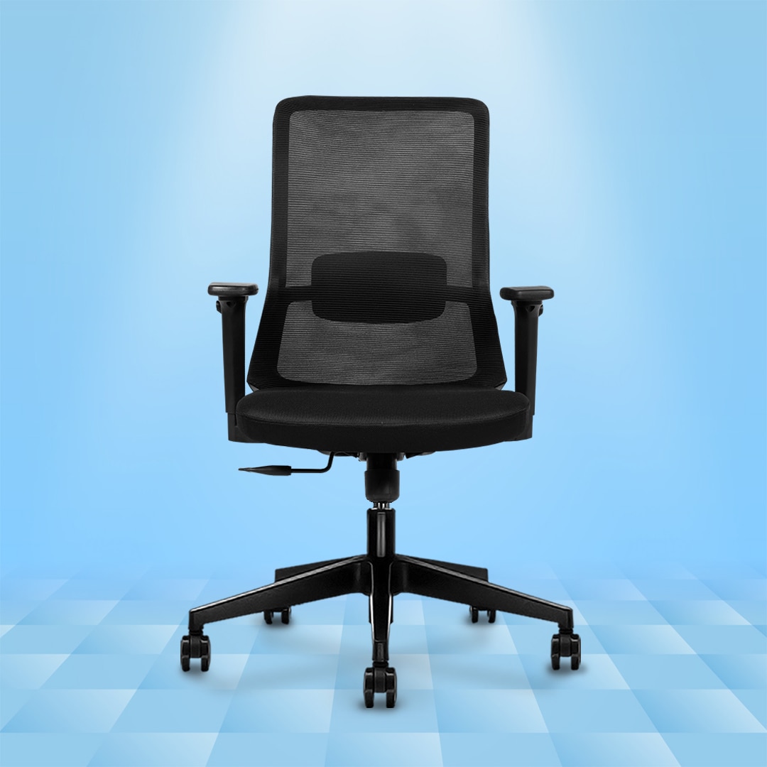 Veritas Mid Back Mesh Office Chair in Black Colour
