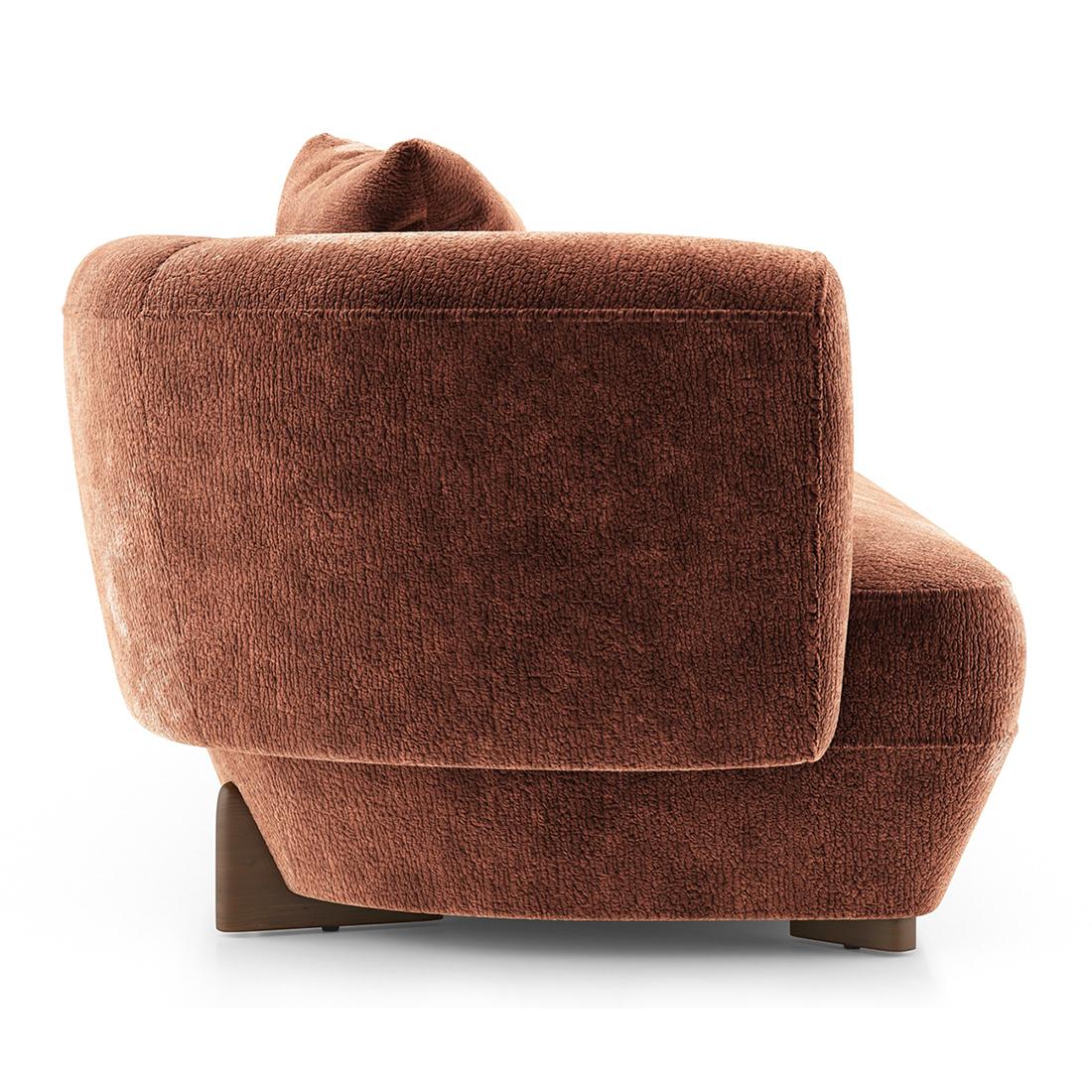 Brie 3 Seater Fabric Sofa In Terracotta Colour