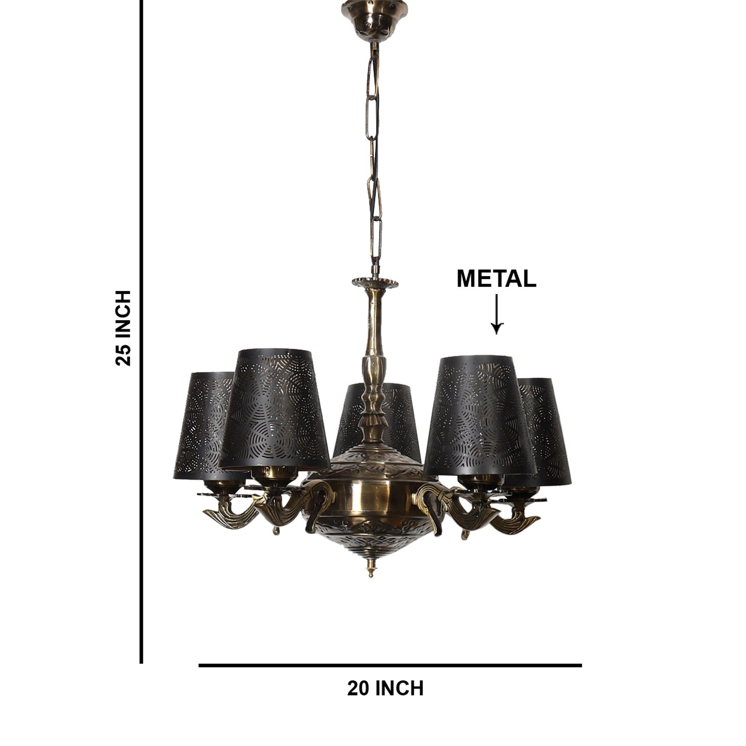 Devansh Metal Wall Mounted Lamp With Black Cotton Shade