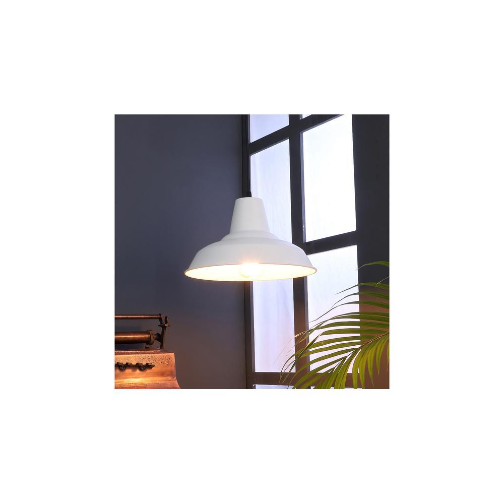 Opi Minimal Pastel White Metal Single Hanging Light