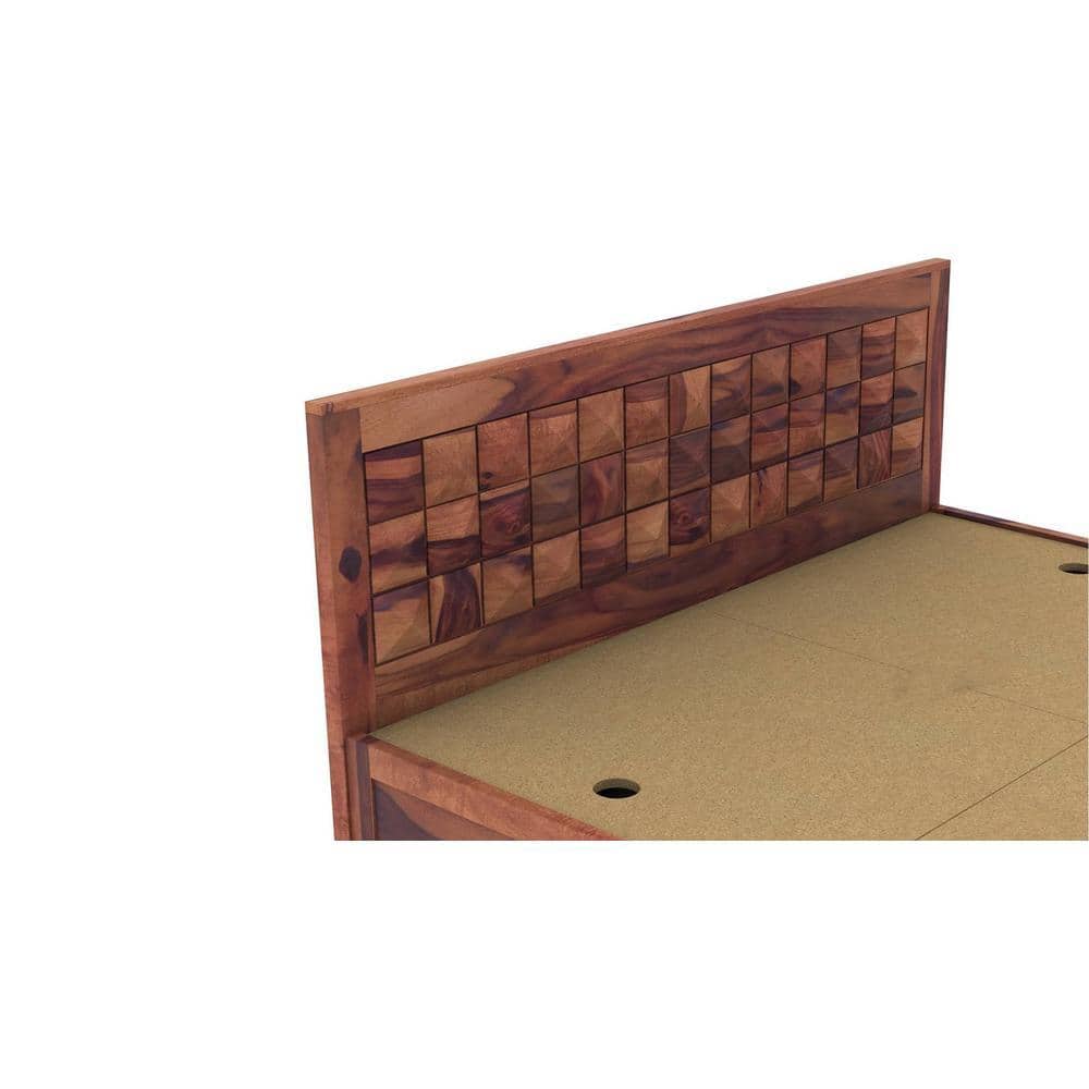 Brilliant Sheesham Wood King Size Bed Box Storage  Storage Provincial Provincial Teak  Finish (72 x 78 inches)