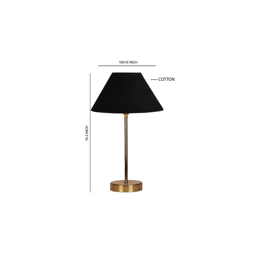 Black cotton with Metal Gold Table Lamp