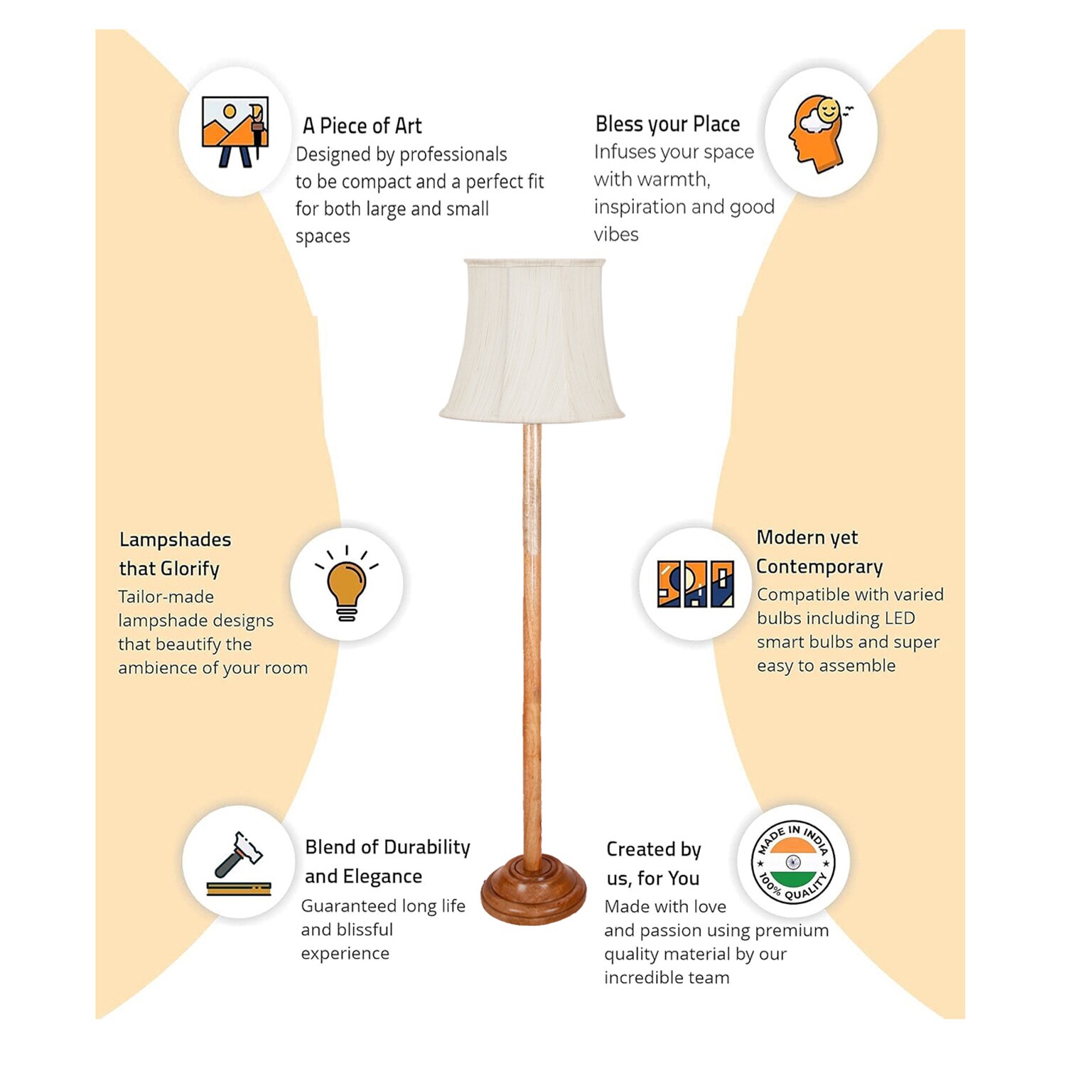 Devansh Wooden Foor Lamp