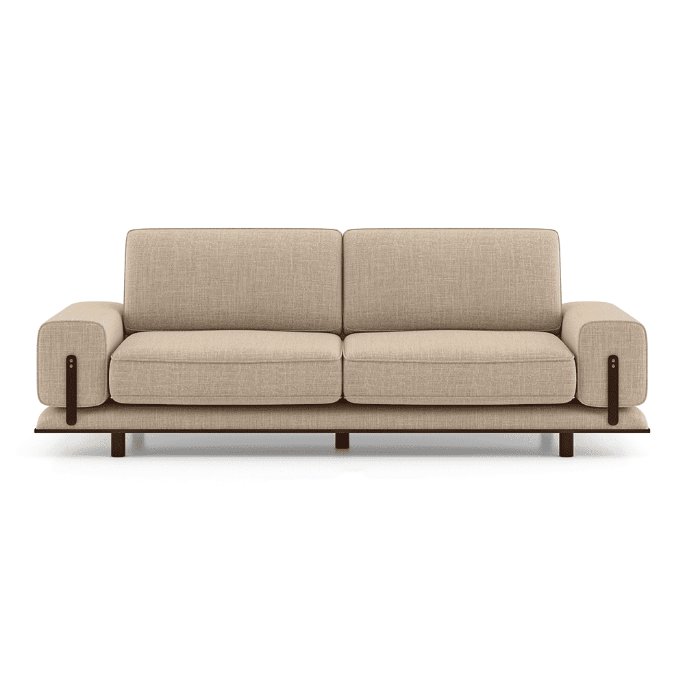 Barcelona 3 Seater Fabric Sofa in Sandshell Beige Colour