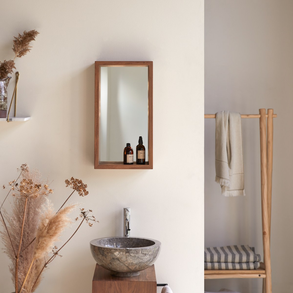 Sparkler Solid Wood Mirror In Provincial Teak 30 x 55 cm - Woodenmood