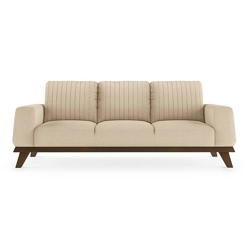 Granada Essential 3 Seater Fabric Sofa in Pearl Colour - Urban Ladder