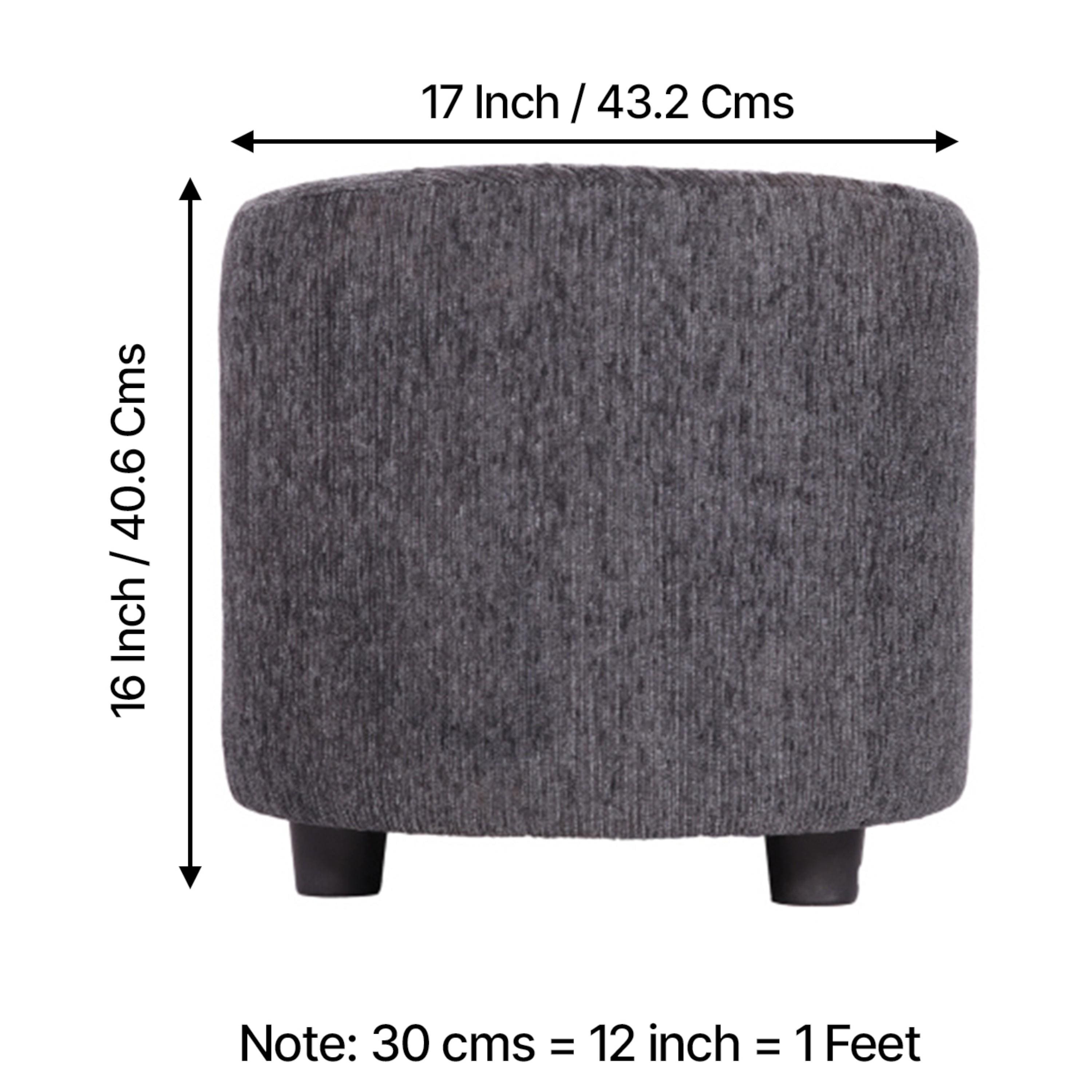 Iris Round Pouffee in Mossy Grey Fabric