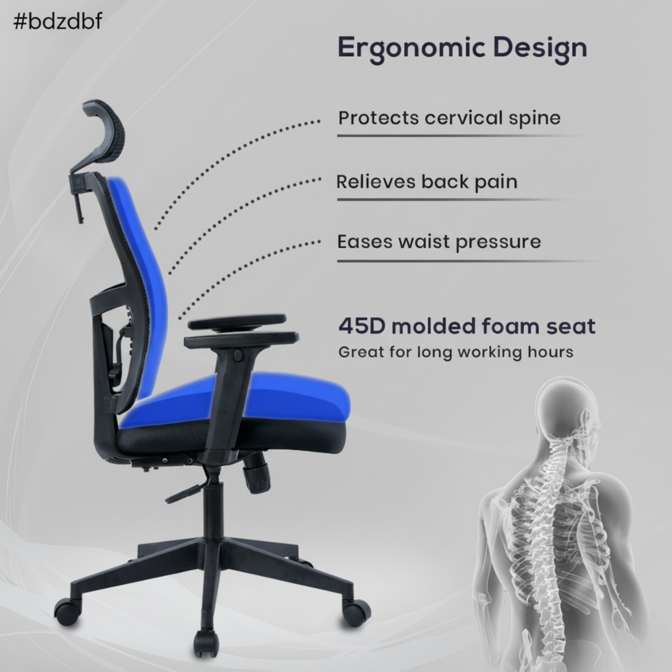 Ignis Black Ergonomic Study Chair