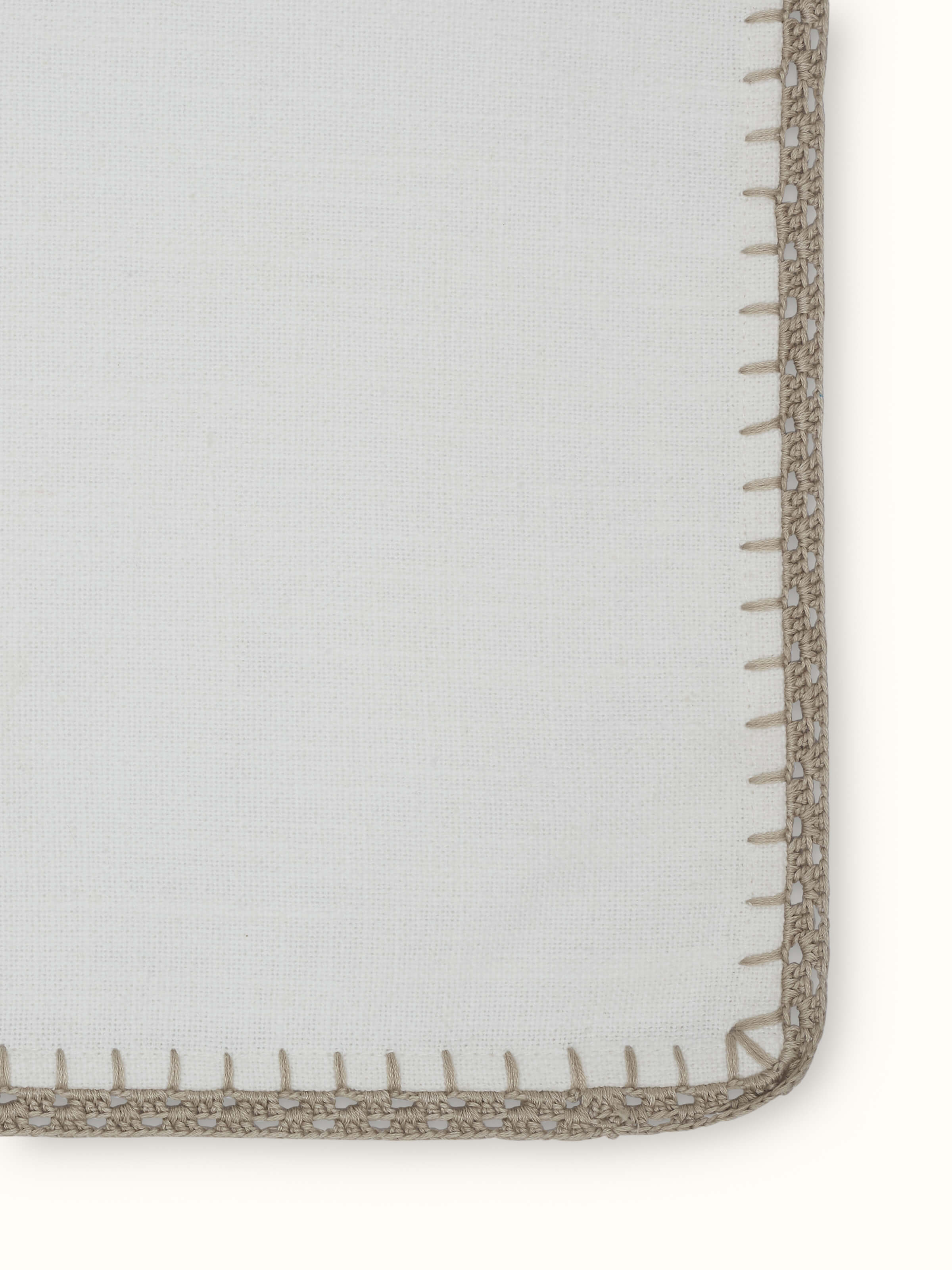 Nityam Ivory Cotton Slub Crochet Table Mat (6 Pcs)