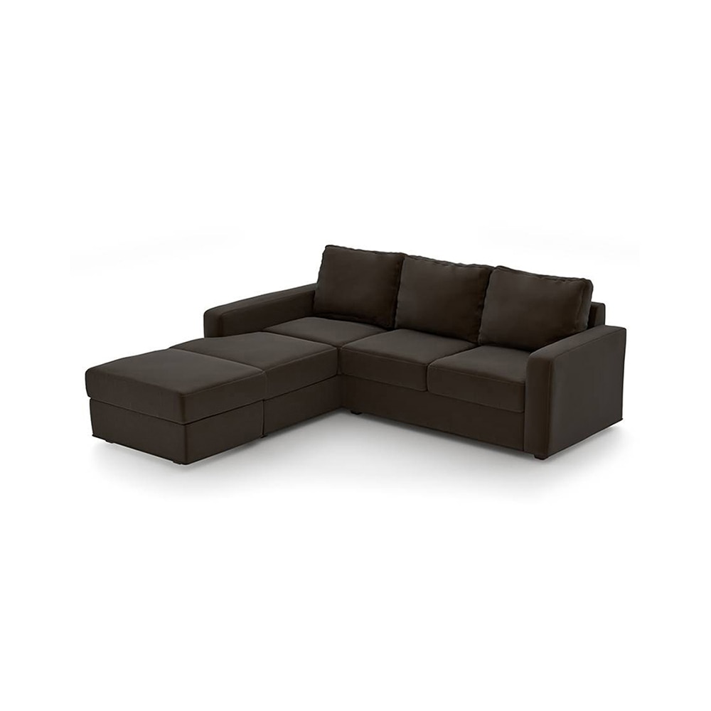 Apollo Sofa (Colour : Chocolate, Cushion : Soft, Seating Capacity : Left Aligned 2 Seater + Left Aligned Chaise)