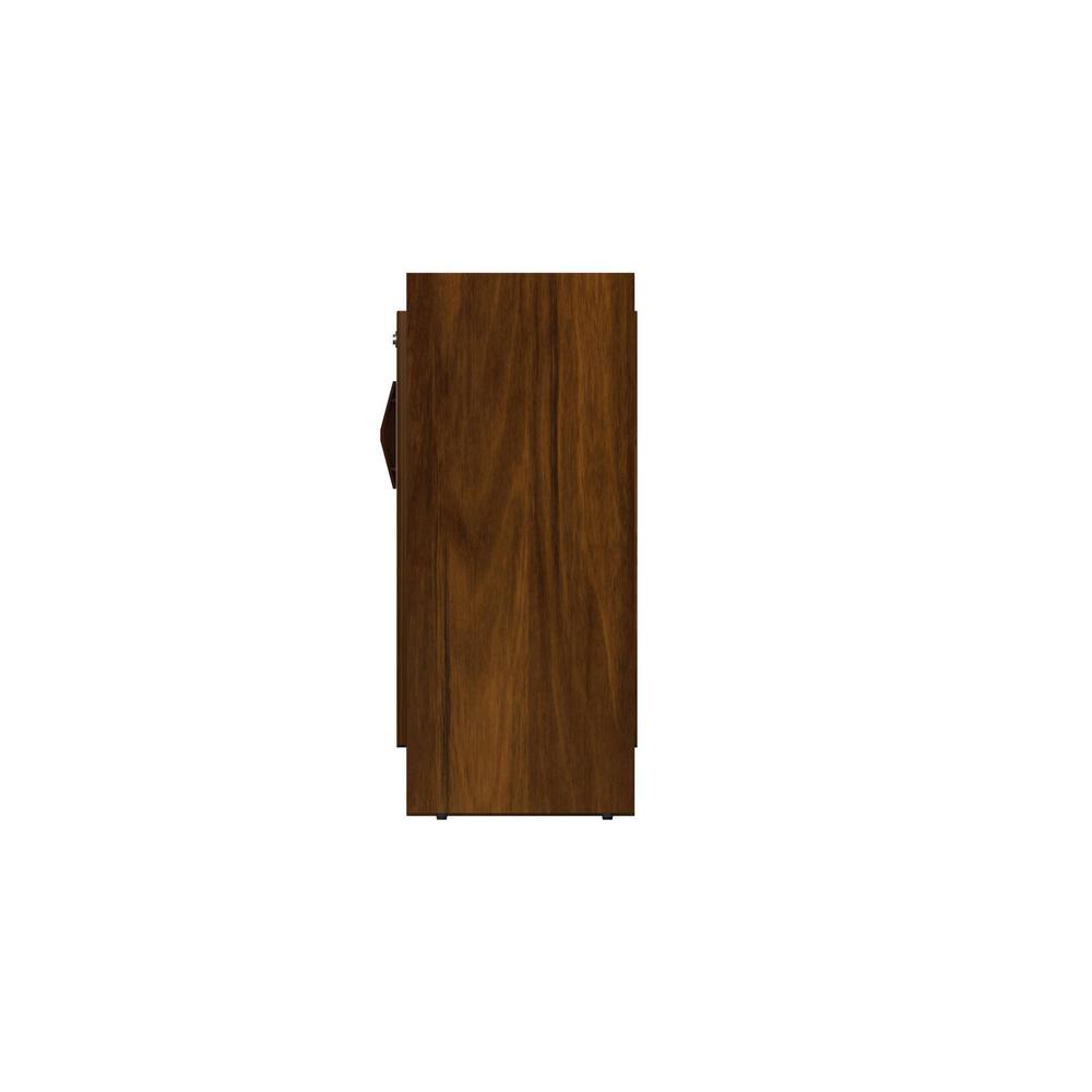 Brooklyn Engineered Wood Dual Tone 2 Doors with Lock Shoe Rack Cabinet Slipper Footwear Stand Organizer can Store Up to 16 Pairs for Home (Brown Maple & White with Elegant Gold Motif)