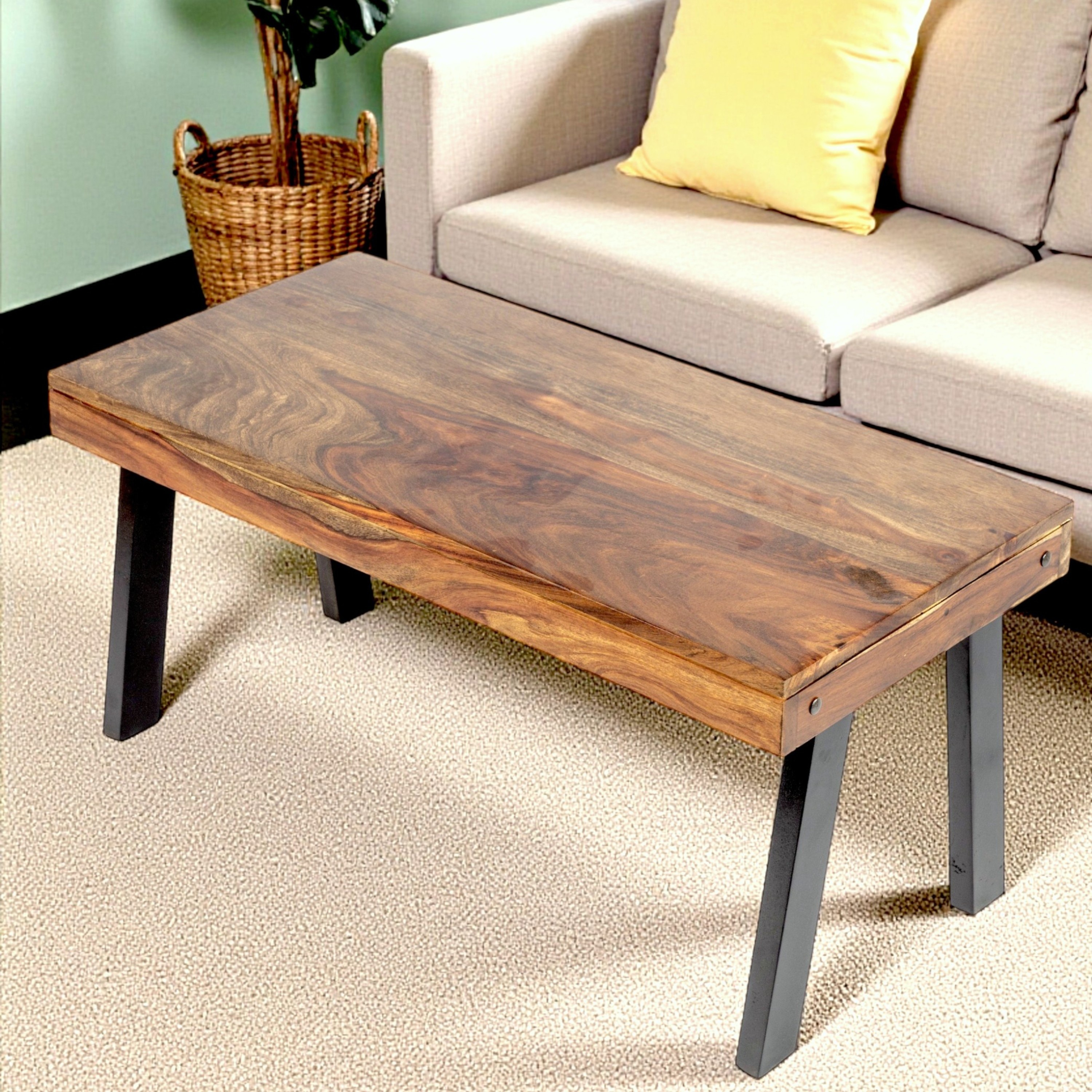 Mayfield Sheesham Wood Coffee Table In Teak Finish