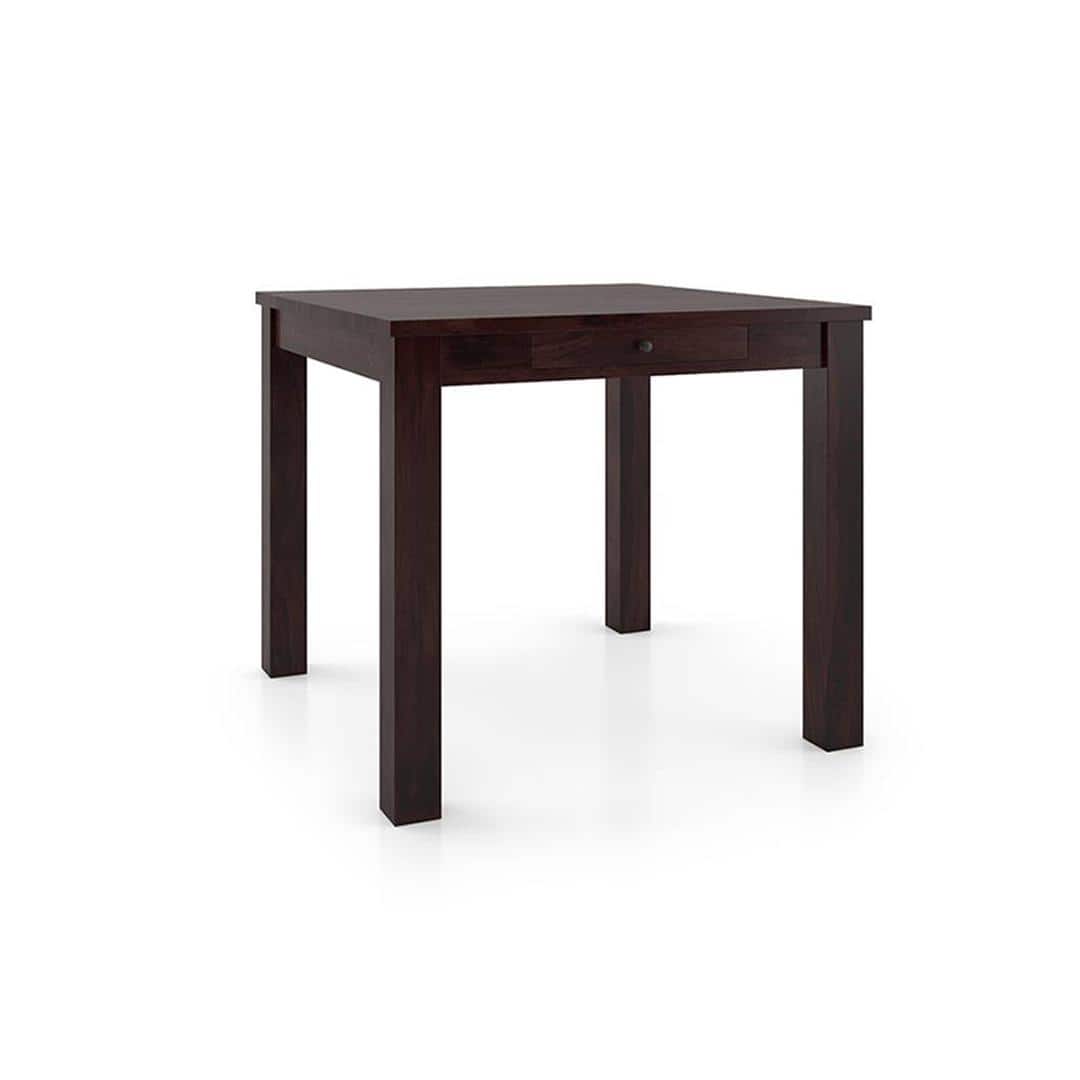 Arabia Leon Solid Wood 4 Seater Dining Table With Set Of 4 Chairs (Colour- Mustard Florals, Finish- Mahogany)