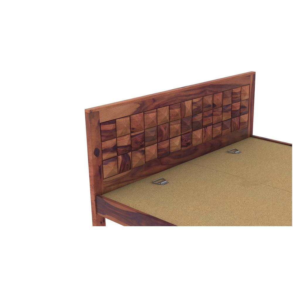 Brilliant Sheesham Wood Queen  Size Bed Non Storage Bed Provincial Teak  Finish (60 x 78 inches)