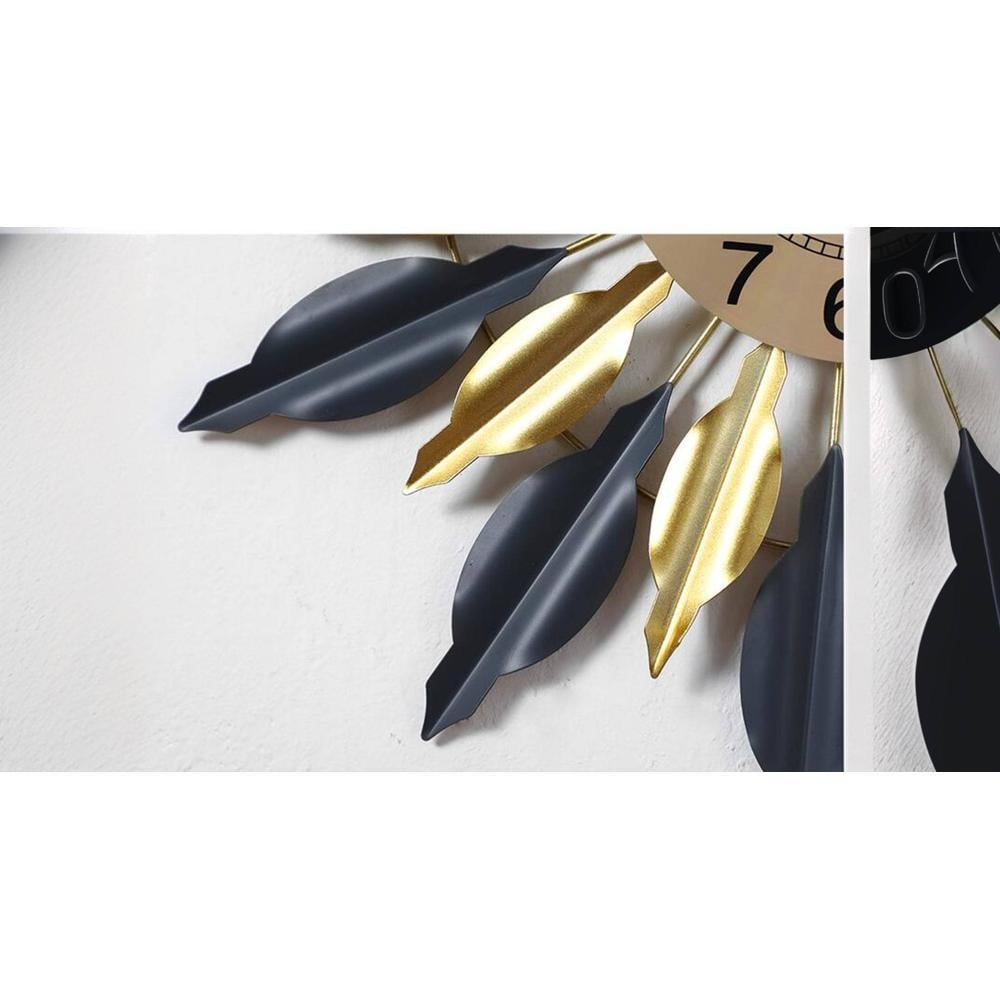 Black and Golden Designer Metal Wall Clock