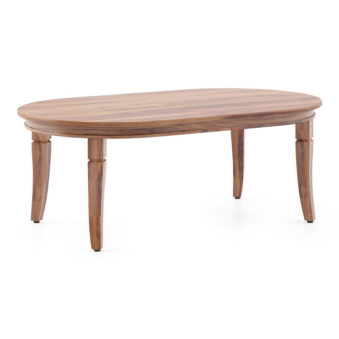 Florence Oval Solid Wood Coffee Table In Teak Finish