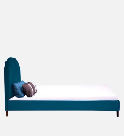 Eliana Engineered Wood Queen Size Non Storage Bed In Provincial Teak Finish