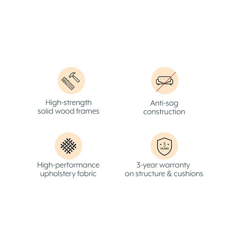 Florence Premium 3 Seater Fabric Sofa in Lapis Blue Colour