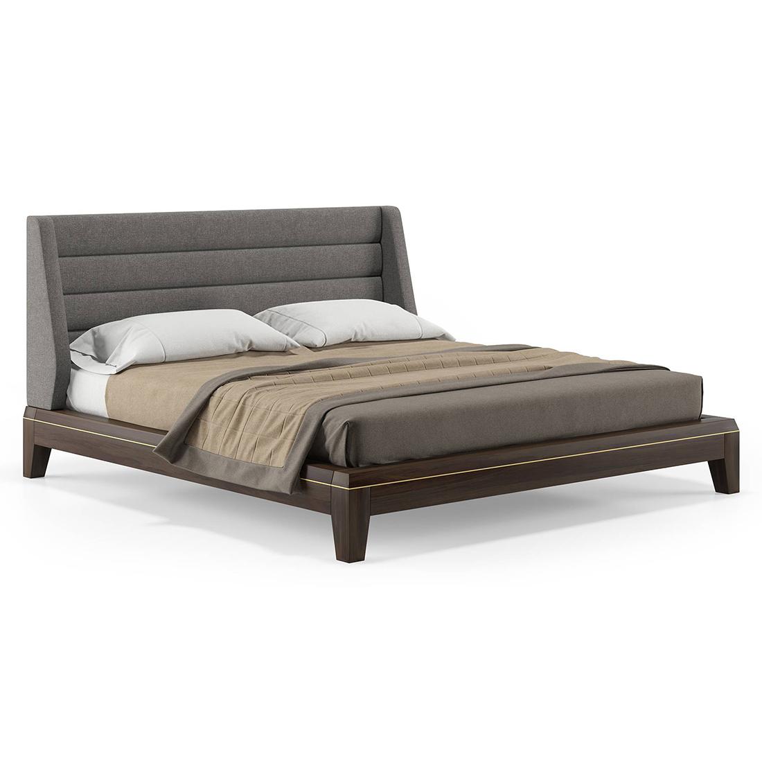 Taarkashi Solid Wood Queen Size Non Storage Bed In American Walnut Finish