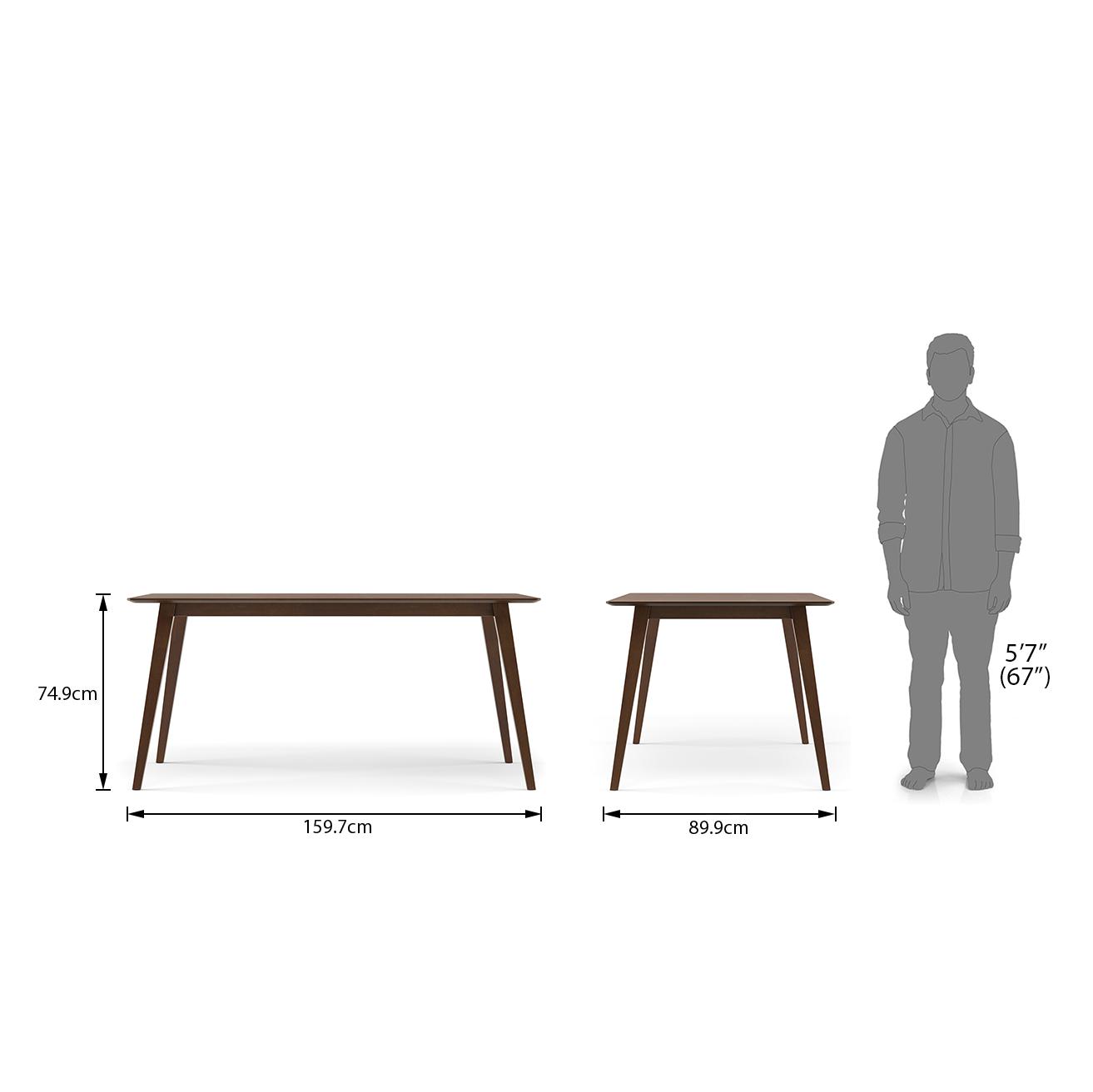Lawson Solid Wood 6 Seater Dining Table In Walnut Finish