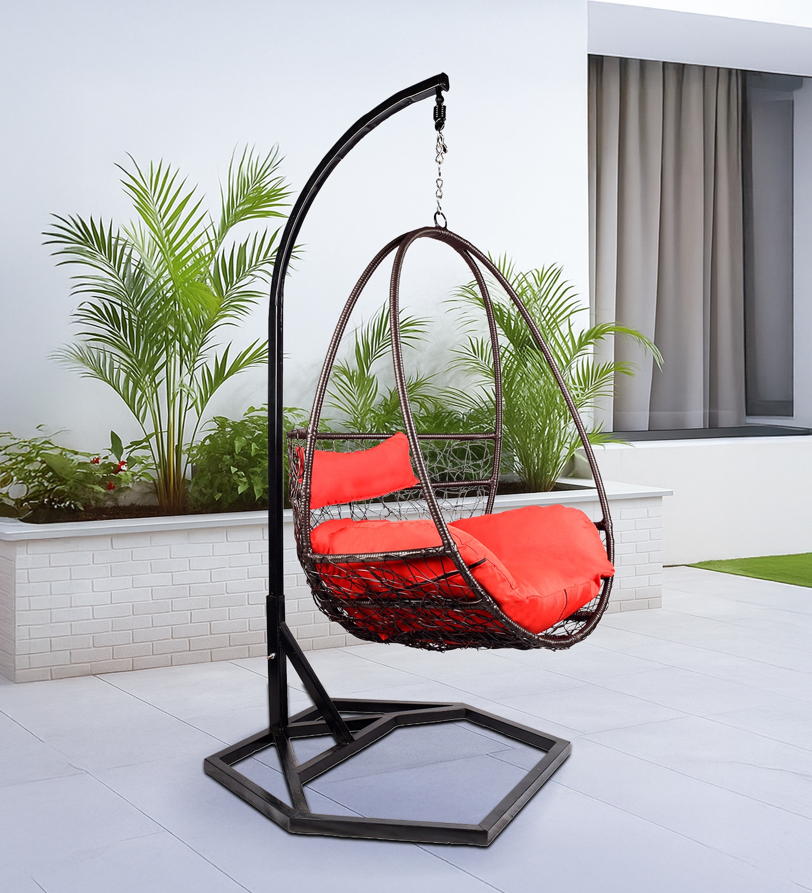 Lucerne Wicker Swing In Black Colour