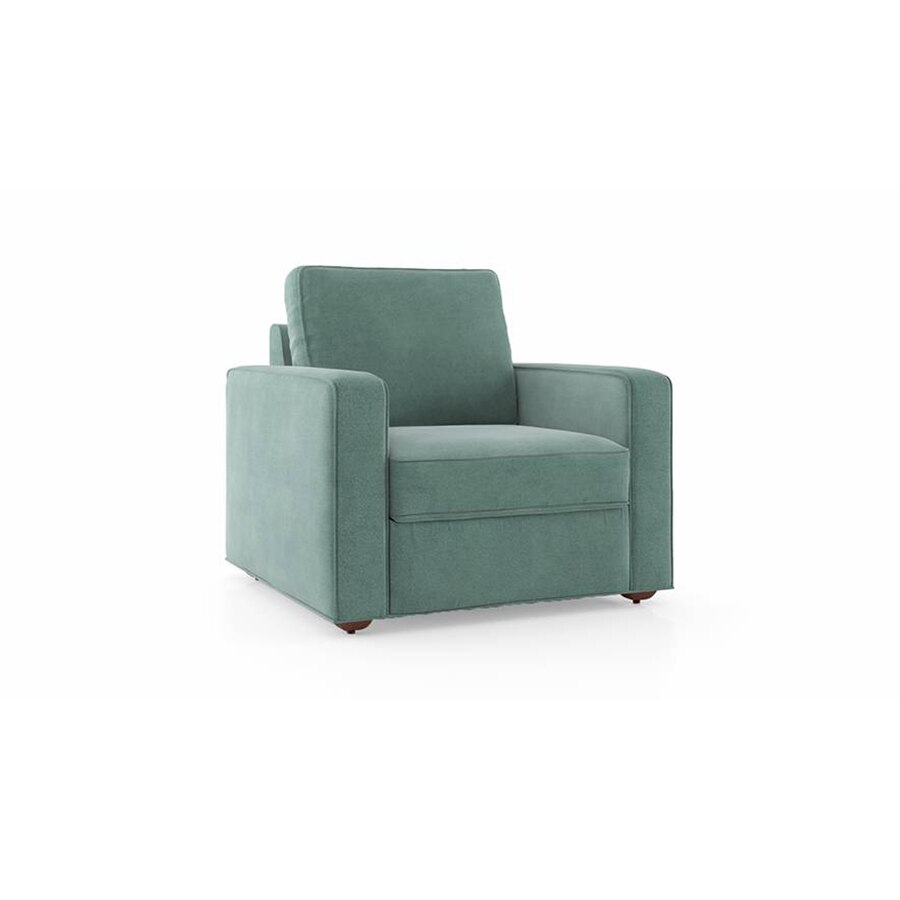 Apollo 1 Seater Fabric Sofa in Dusty Turquoise Velvet Colour