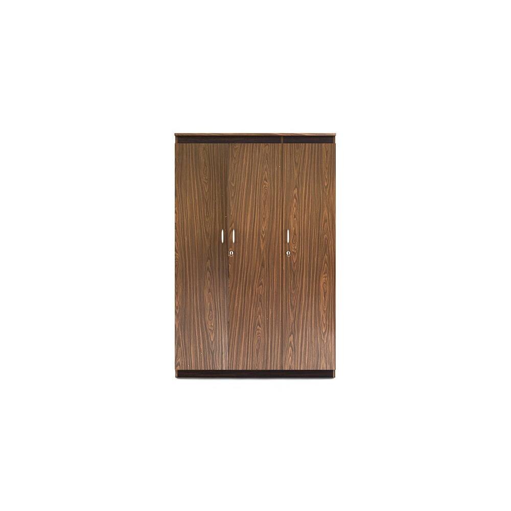 Coral 3 Door Wardrobe In Choco Walnut Color