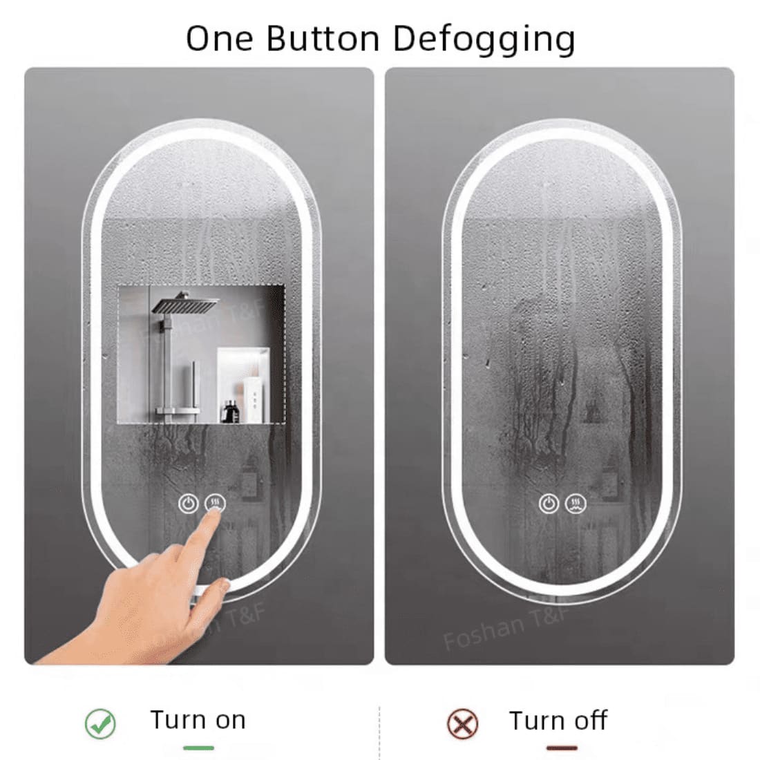 Oblong LED Mirror with Backlit Edge for Modern