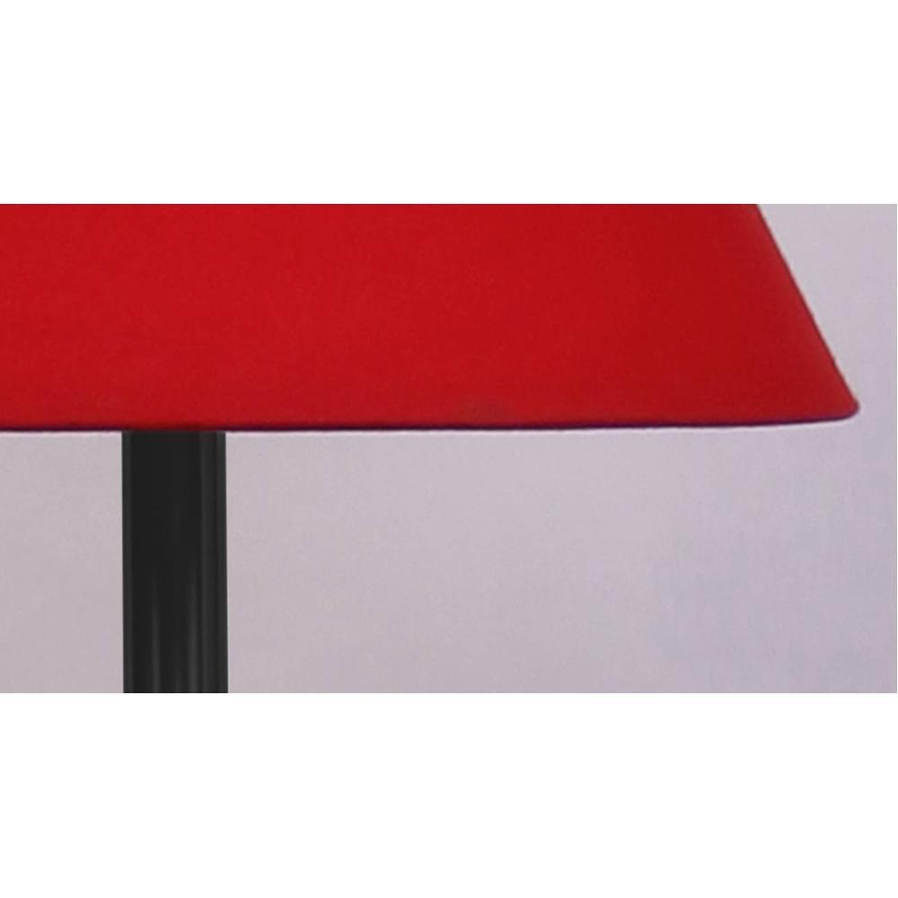 Jamie Red Fabric Shade Floor Lamp with Black Iron Base