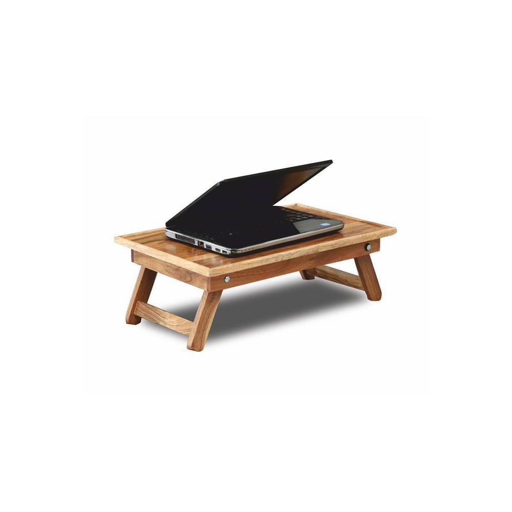 Cabello Free Standing Solid Wood Laptop Table in Natural Finish