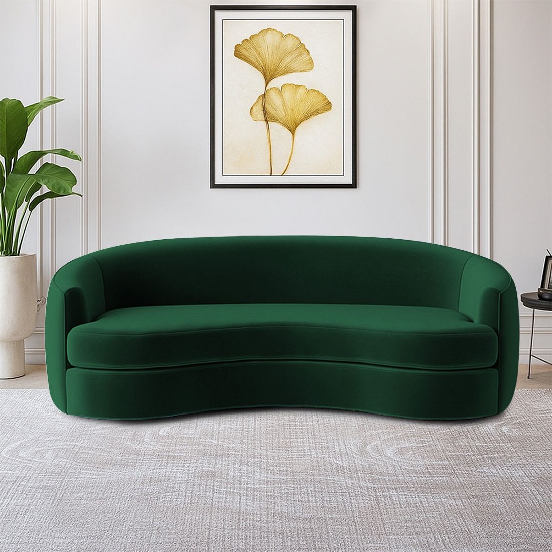 Storn Velvet 3 Seater Sofa in Green Colour - Home Lifestylez