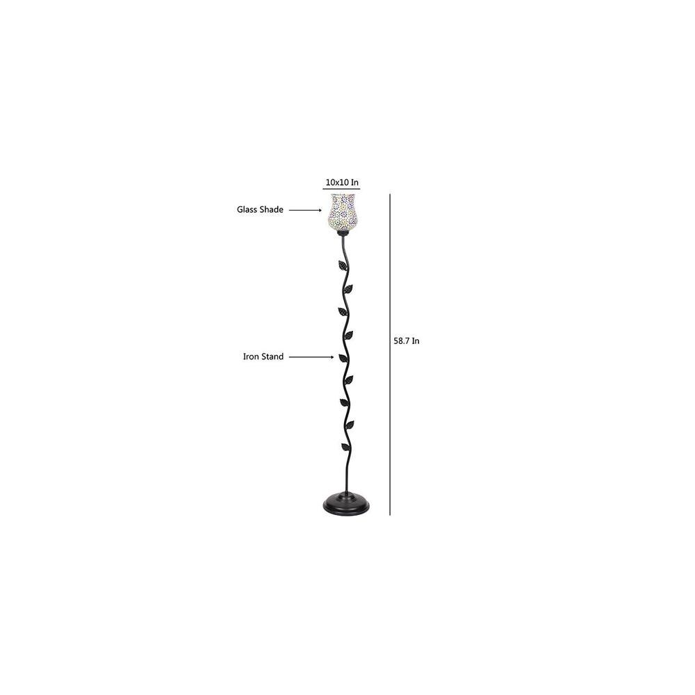 Rothwell Black Glass Shade Floor Lamp