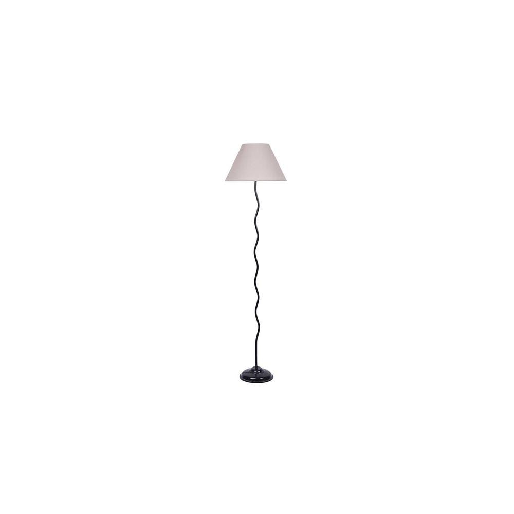Isla Zig Zag Iron Floor lamp with Cotton Conical Grey shade (Z35)