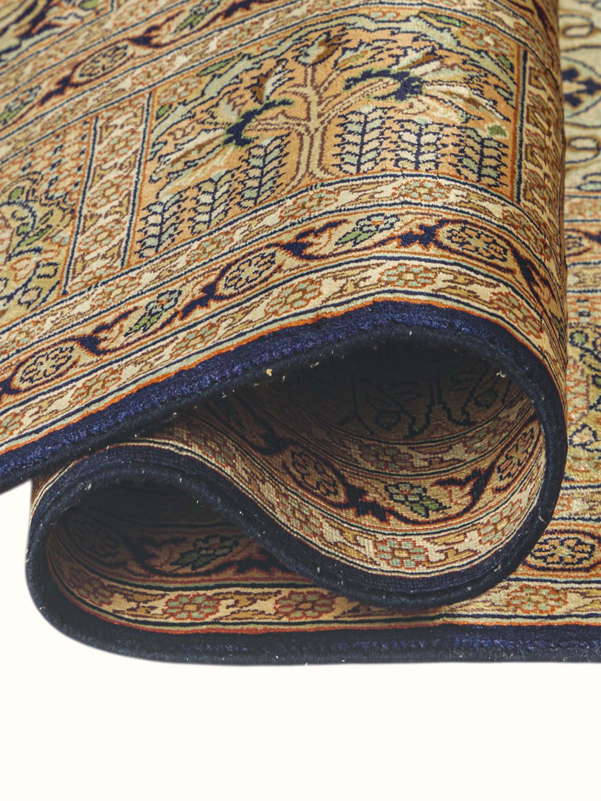 Traditional Persian Multi Bakhtiari Panel Kashmir Silk Hand-Knotted Carpet