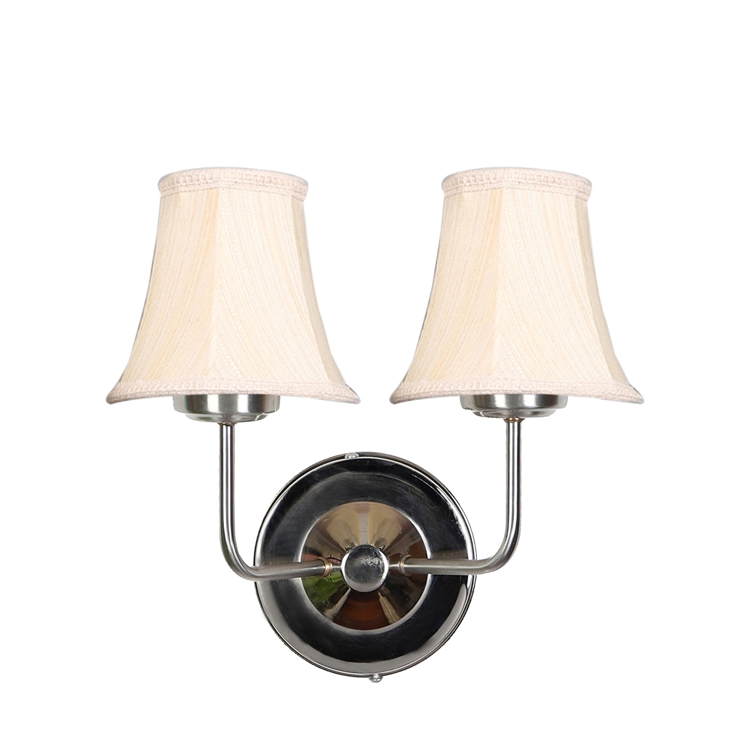 Devansh Dual Steel Metal  Wallmounted Lamp With Cotton Off-White Shade