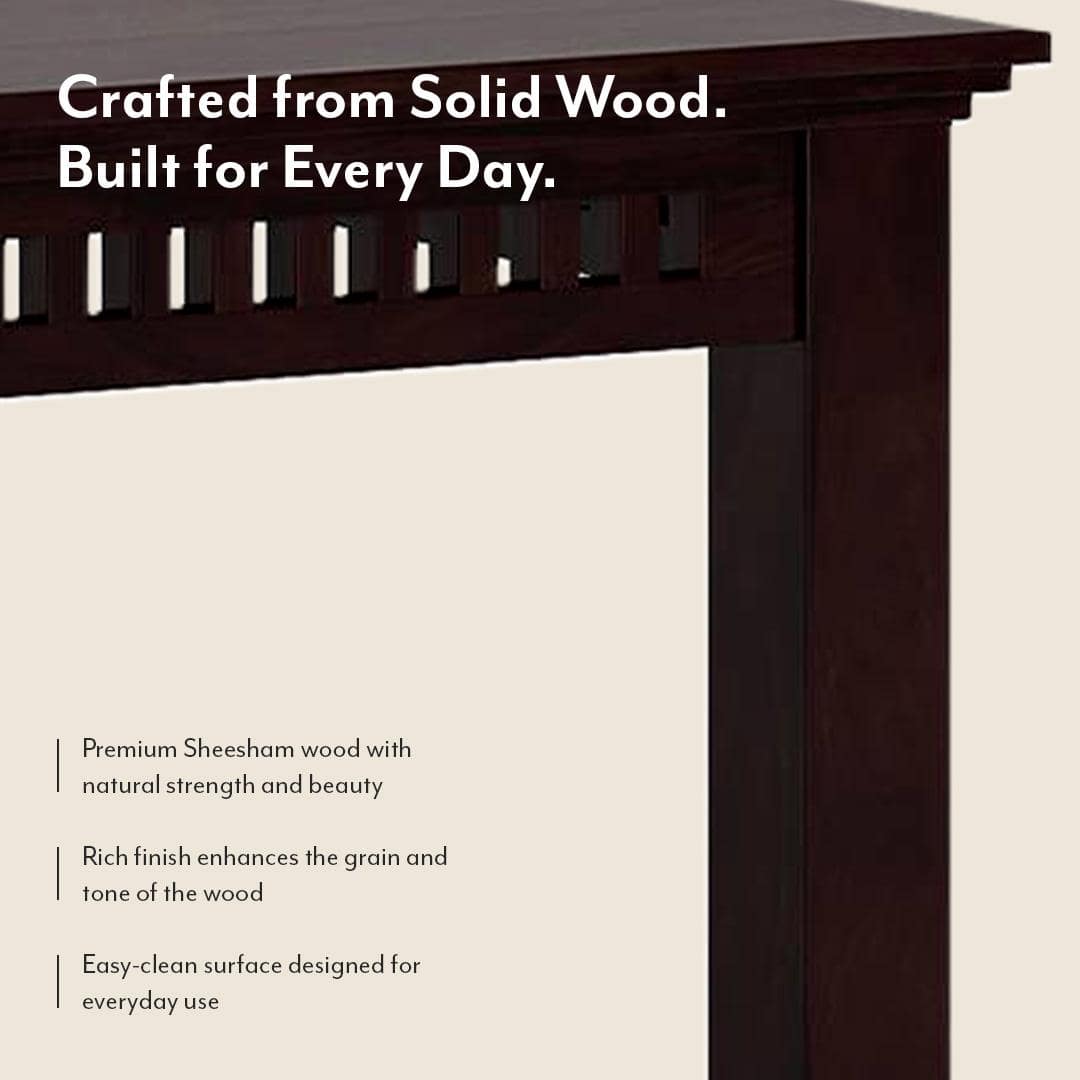 Fidora 6 Seater Dining Table In Mahogany Finish