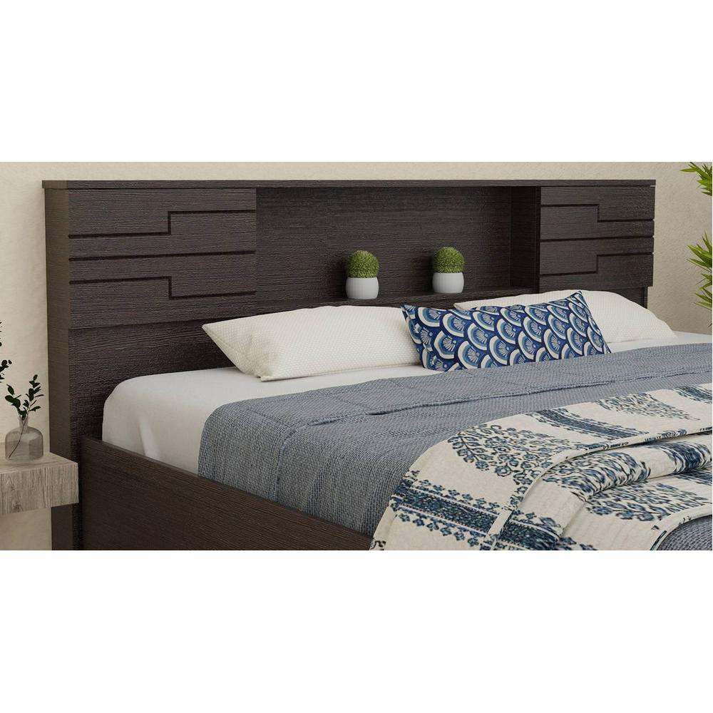 Machai Solid Wood King Size Drawer Storage Bed In Melamine Finish